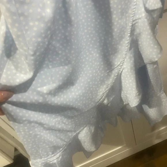 🚨 Vero Moda Blue Mini Sundress with Flutter Sleeves and V-Neck - Picture 7 of 9